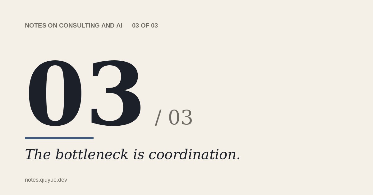 Featured image for "The real AI bottleneck is not intelligence. It is coordination."